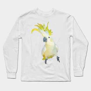 Sulfur crested Cockatoo. Realistic original art. Australian parrot. Full of character and noise, a favourite among Aussies Long Sleeve T-Shirt